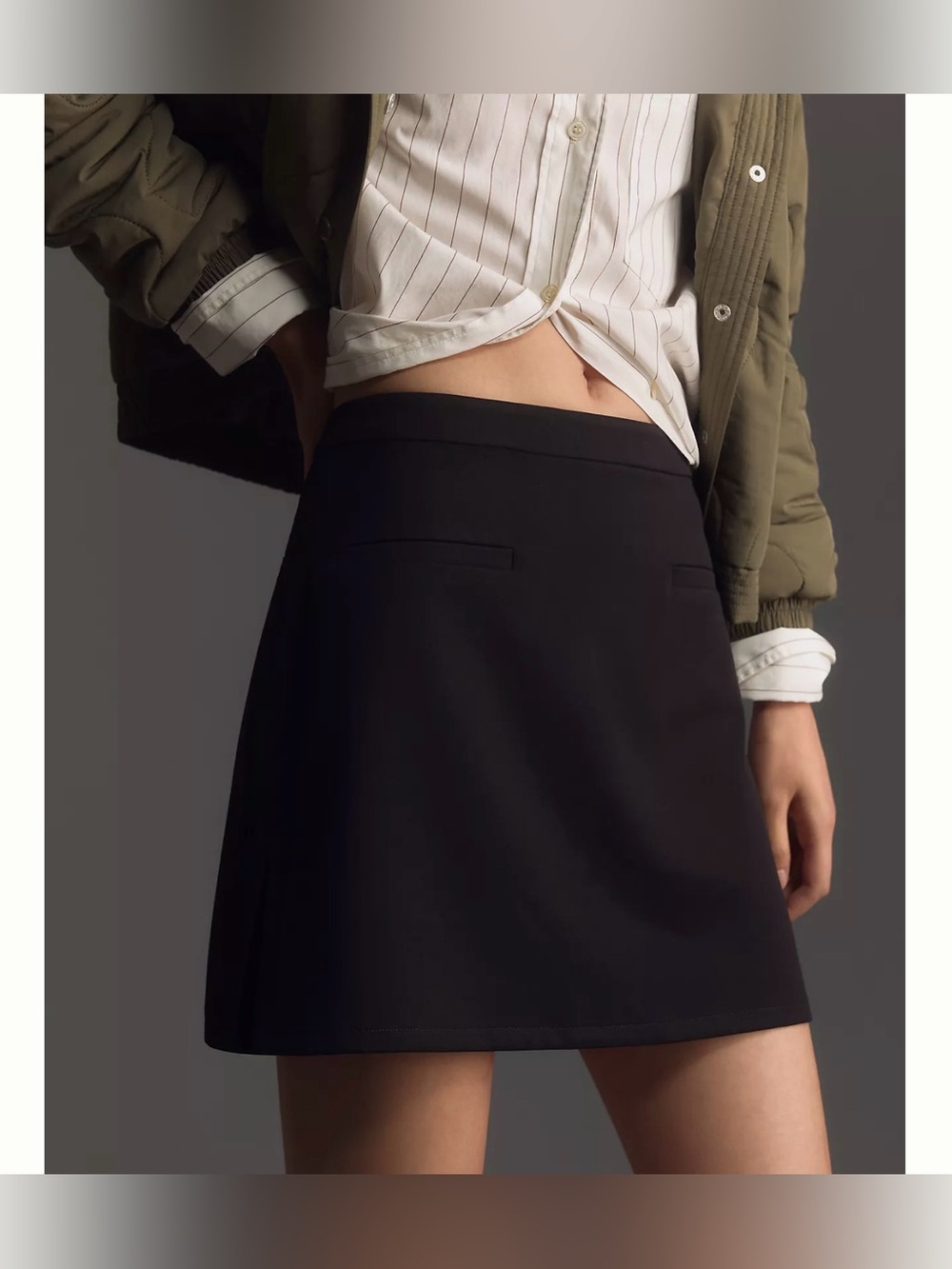 Anthropologie WAYF Classic Black A-Line Mini Skirt - Women SZ:XL